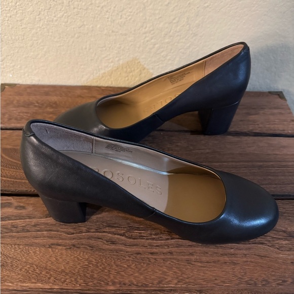 Aerosoles EBEL Comfy Pump Cipria Soft Black Leather Womens Size 6.5 New No Box - Picture 2 of 11
